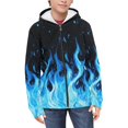 thumbnail image 3 of chaqlin Blue Fire Flame Hoodies for Boys Girls Size 14-16 Full Zip Hoodie Sweatshirt Casual Long Sleeve Jacket Kids School Coat with Pocket, 3 of 7