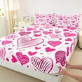 thumbnail image 3 of Castle Fairy Love Heart Print Full Size Sheets 4-Piece for Teenagers Female Women,Romantic Valentine's Day Breathable Bed Sheets,Pink Couple Lover Lightweight Sheet Sets,Luxury Bedroom Decor, 3 of 7
