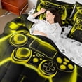 thumbnail image 4 of Manfei Neon Gamepad Bedding Sets King Size, Futuristic Game Console Bed in a Bag King size, Gaming Gamer Reversible Comforter Sets with Sheets, Lightweight Room Decoration, 7pcs, 4 of 6