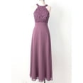thumbnail image 5 of Aislor Women's Halter Chiffon Long Bridesmaid Dress Lace Floral Evening Formal Party, 5 of 7