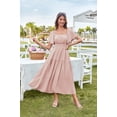 thumbnail image 2 of Vestido largo GRACE KARIN para mujer, verano, manga con volantes, rosa, 2 of 9