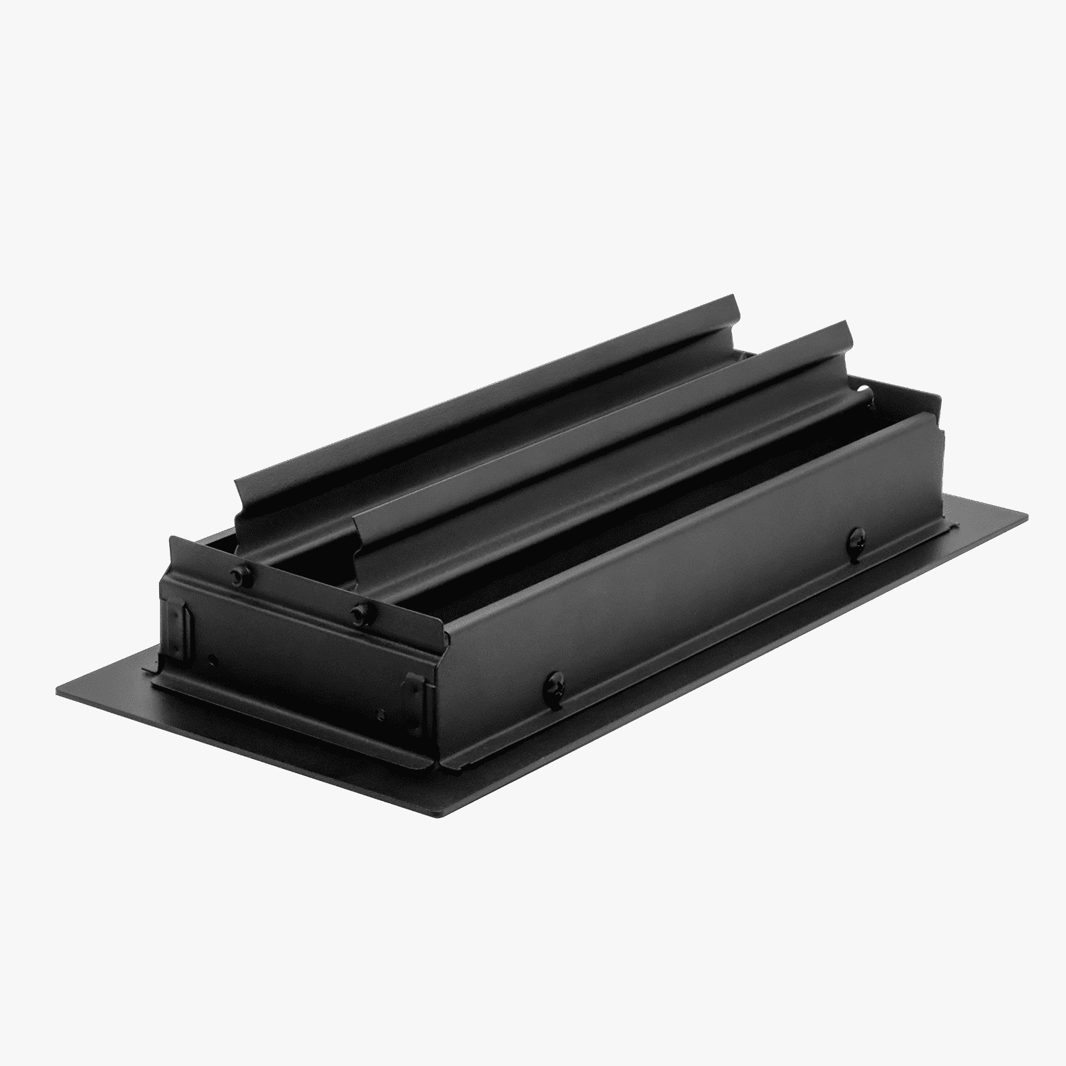 Naiture Louvered Floor Register, Wicker Style Stainless Steel with Damper or Lever, Duct Size 4" X 10" (Overall Size 5-1/4" X 11-5/8"), Black Finish