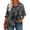 Gray, variant on Alkepwun Women's Tops Casual Floral Print Faux Two-Piece V Neck Front Pleats Bell Sleeve Summer T-Shirt Lightweight Flowing Breathable Plus Size Top