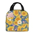 thumbnail image 1 of Disketp Vintage White Yellow Sunflower for Insulated Lunch Bag for Women and Men, Perfect for Work, Hiking, Picnic, 1 of 8