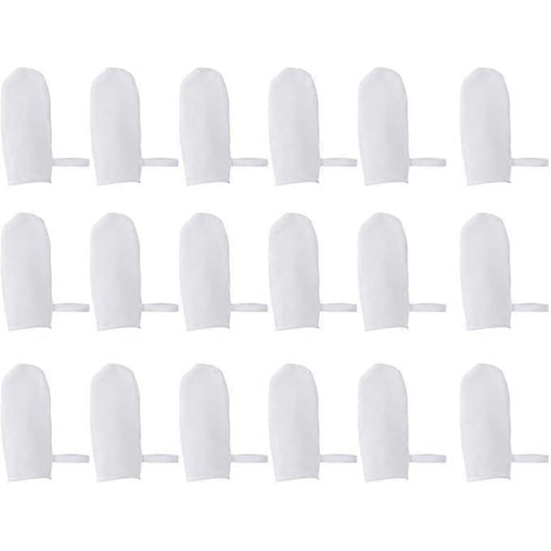 18pcs Baby Teeth Gauze Infant Finger Clean Oral Toothbrush Infant Mouth Cleaner Cotton Gauze Elastic Finger cot for 0-36 Months White
