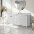 thumbnail image 2 of Vanity Art 60" Bathroom Vanity with Sink, Freestanding Storage Cabinet with Engineered Marble Top, Flip Down Tray, Drawer, and Shelve, 2 of 8