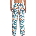 thumbnail image 3 of Uemuo Block Dinosaur Pattern Men's Wide Leg Palazzo Lounge Pants with Pockets Light Weight Loose Comfy Casual Pajama Pants-Small, 3 of 9