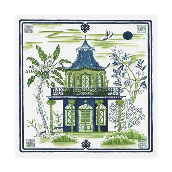 Trademark Fine Art 24 x 24 Architecture Canvas Art ' Pagoda Visit Ii ' by Melissa Wang