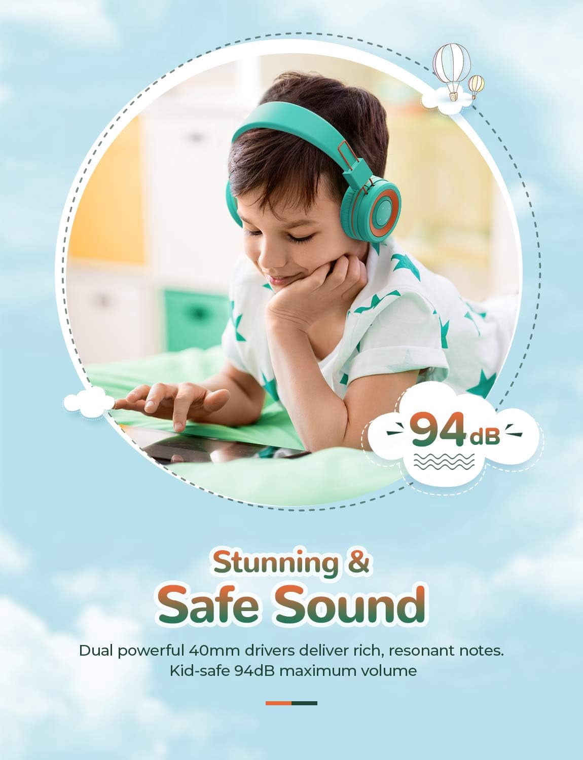 Wireless Bluetooth Cat Ear Headset with Microphone 7-color LED Light Flashing on-ear Stereo Headset