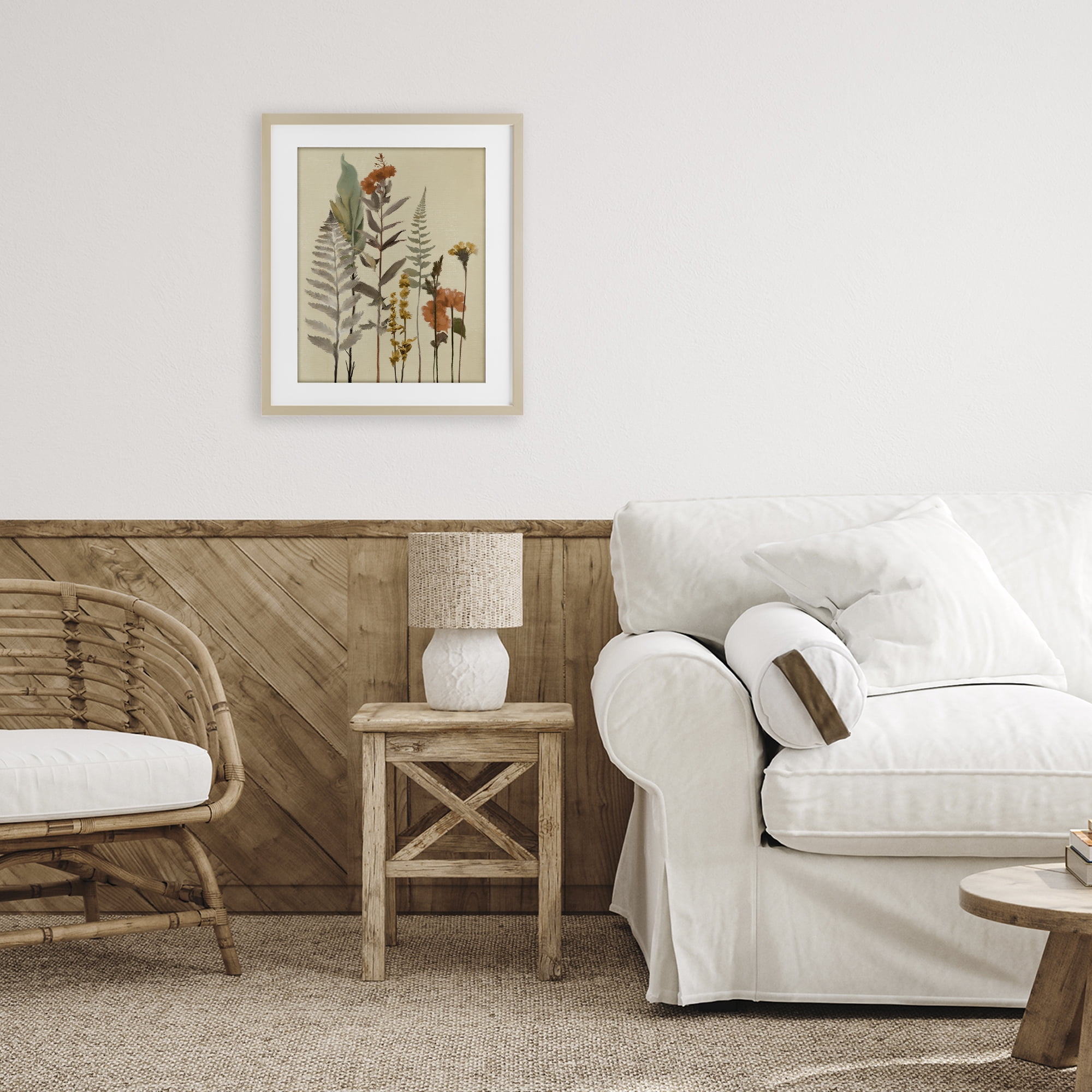 Stupell Industries Fall Botanicals and Ferns Birch Framed Print Under Glass, design by Elizabeth Medley