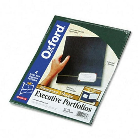 Oxford Monogram Series Business Portfolio - Green/Gold - Pack of 4