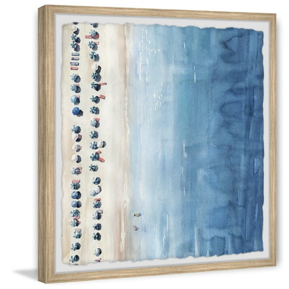 Marmont Hill Blue Sun Loungers Ii Framed Wall Art, 12.00" x 1.50"