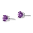 thumbnail image 2 of Real 14kt White Gold 6mm Amethyst Earrings; for Adults and Teens; for Women and Men, 2 of 3