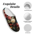 thumbnail image 5 of Yiaed Rose Flowers Print Slippers Fuzzy Warm Cozy Slippers Non Slip House Slippers For Indoor Outdoor Slippers House Slippers-39/40, 5 of 7