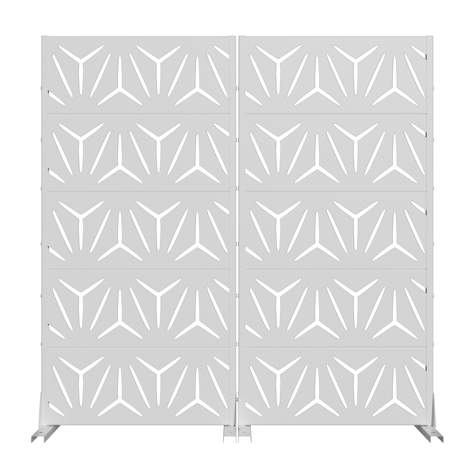 MAYEERTY 5 Panels Metal Outdoor Privacy Screen Panel Garden Divider Patio Backyard Decorative Privacy Fence 2Pcs, 59×29.5×15.7in