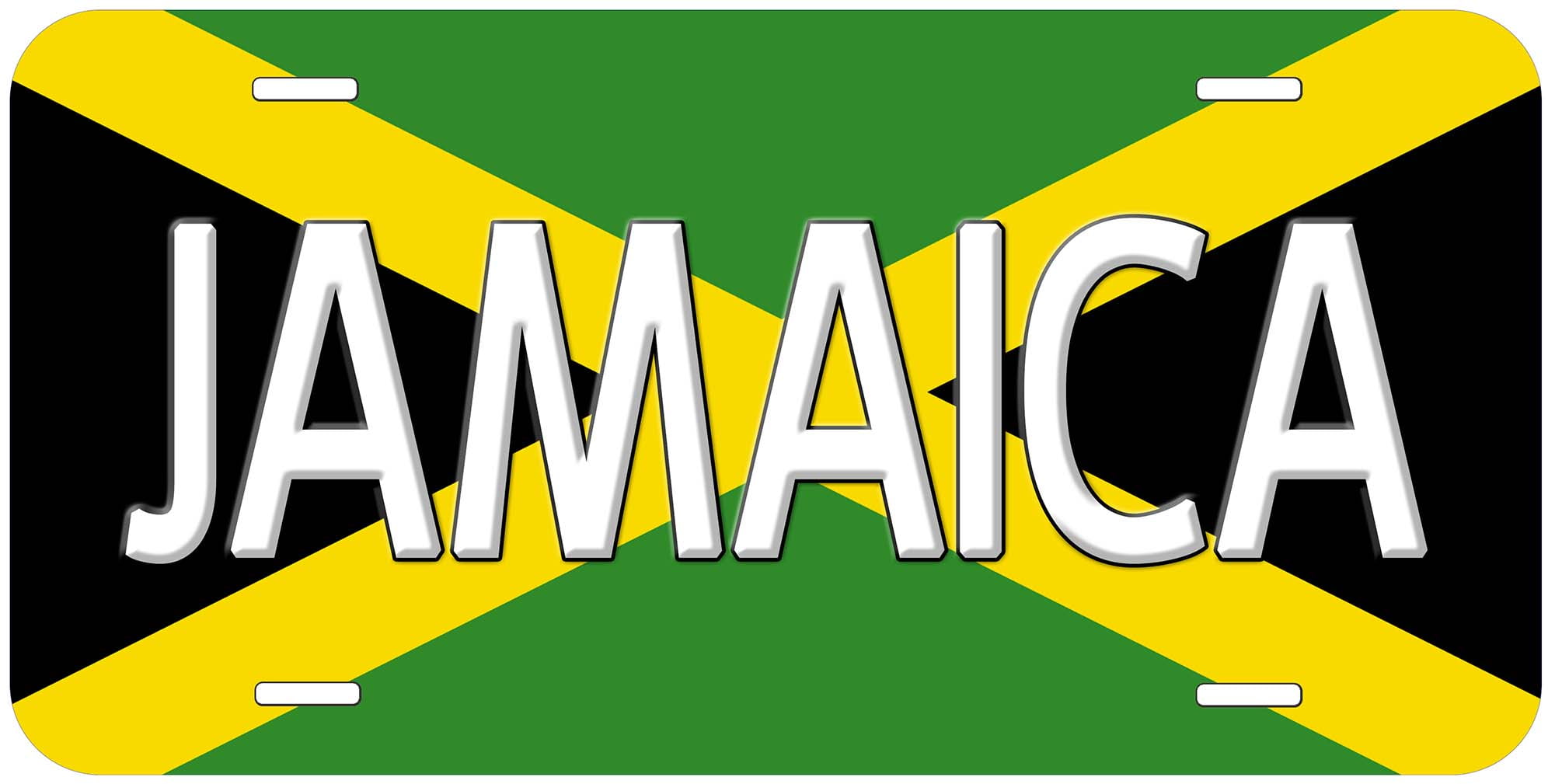 Jamaica Flag With Country Name Novelty Car Auto License Plate