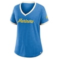 thumbnail image 2 of Women's Fanatics Royal Seattle Mariners Cooperstown Collection Vintage Play- Slub V-Neck T-Shirt, 2 of 3
