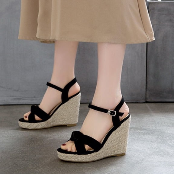 Vedolay Sandals for Women Dressy Summer Womens Closed Toe Sandals Wedge Casual Ankle Strap Platform Sandals,Yellow 6.50