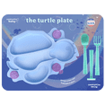 thumbnail image 6 of Constructive Eating Turtle Training Plate and Utensils Set for Babies & Toddlers - Blue, 6 of 8