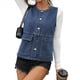 thumbnail image 1 of Chaleco Vaquero para Mujer, Medio, Sin Mangas, Desgastado Azul XL, 1 of 10