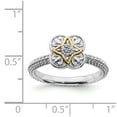 thumbnail image 5 of 925 Sterling Silver & Real 14kt Stackable Expressions Diamond Ring Size: 10; for Adults and Teens; for Women and Men, 5 of 5
