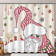 thumbnail image 1 of Festive Christmas Shower Curtain with Cartoon Santa & Holiday Designs, 1 of 4