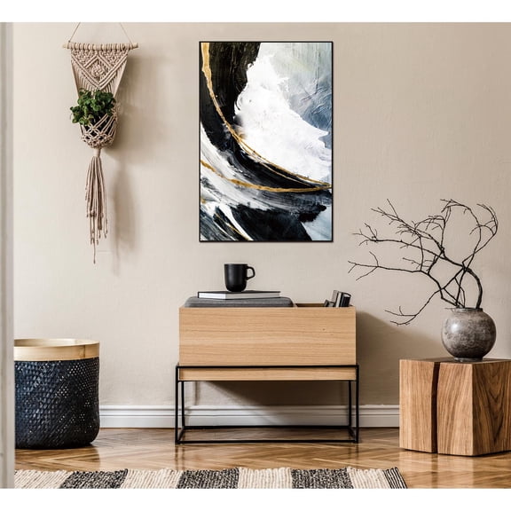 Whiteline Modern Living Ari 48"x32" Canvas Wall Art, Black PS Frame