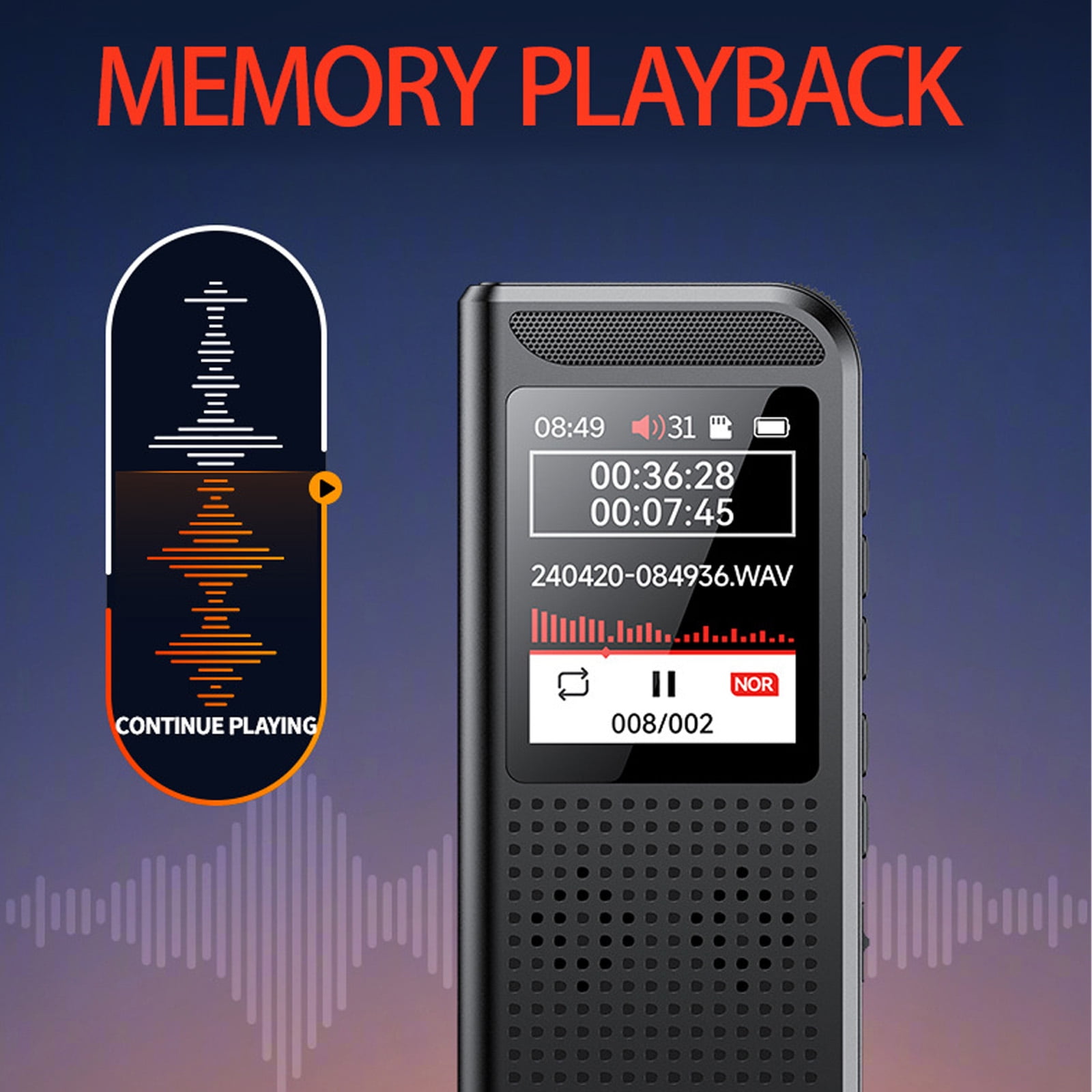 Professional Digital Recorders Featuring Strong ABS Meeting Voice Recording for Clear Sound & Long Duration