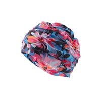 Unique Bargains 1 Pc Elasticity Flower Pattern Swim Cap 5.91"x9.25" Multicolor