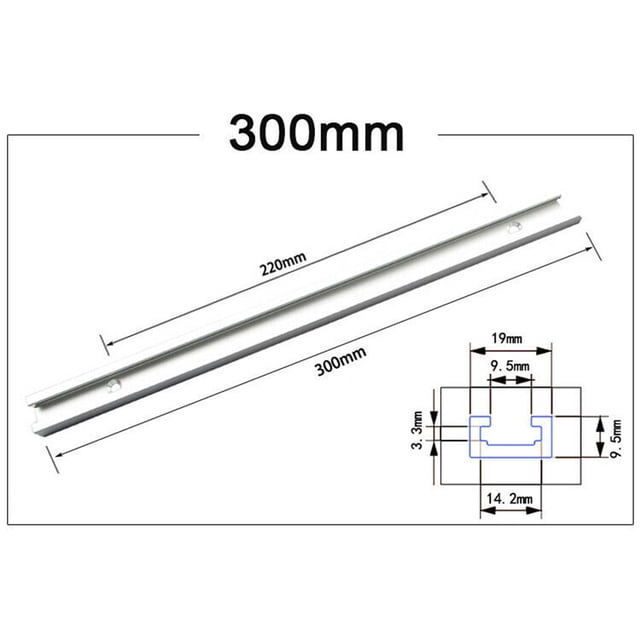 Aluminium Alloy 300mm T-Track T-Slot Miter Jig Tools for Woodworking Router