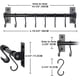 thumbnail image 2 of Pot Rack - Pots And Pans Hanging Rack Rail With 8 Hooks, Pot Hangers For Kitchen, Wall Mounted, Black, 2 of 5