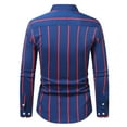 thumbnail image 3 of DDAPJ pyju Mens Striped Long Sleeve Shirts Wrinkle Free Dress Shirt Business Casual Button Down Shirts with Chest Pocket Red L, 3 of 5