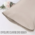 thumbnail image 5 of Unique Bargains Set of 2 Silky Satin Pillow Cases Covers Light Tan Standard, 5 of 8