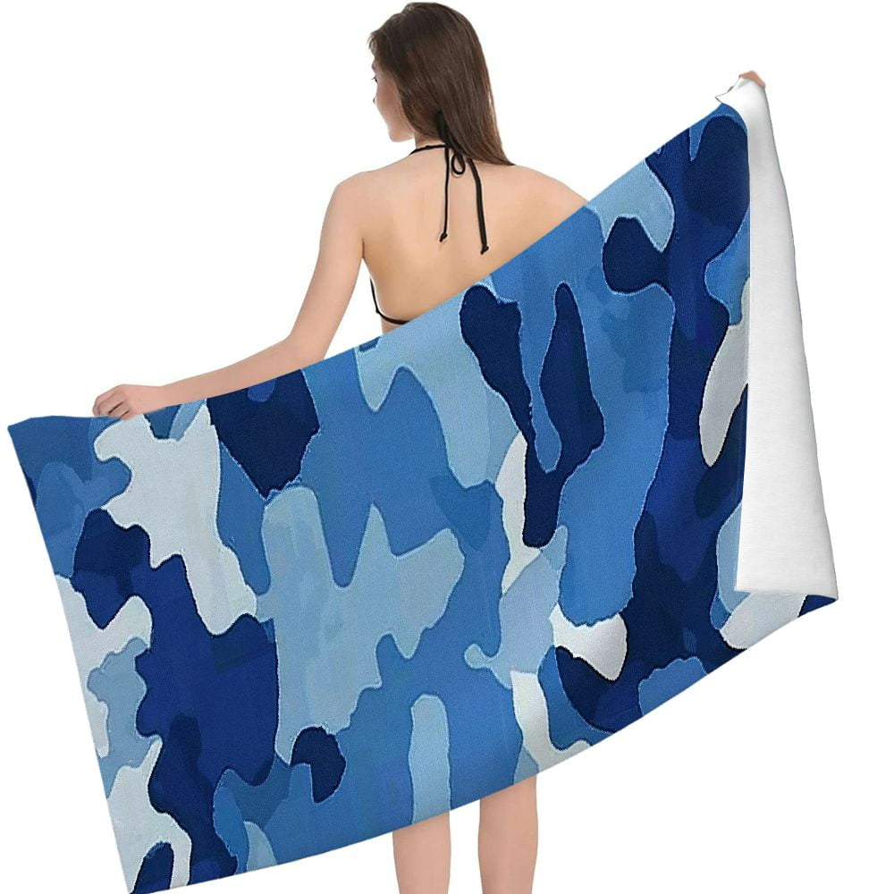 PHYHOO  Camo Beach Towel for Adults Kids Microfiber Lightweight Swimming Pool Towels Quick Dry Absorbent Sand Free Large Oversized Bath Towel 30x60in