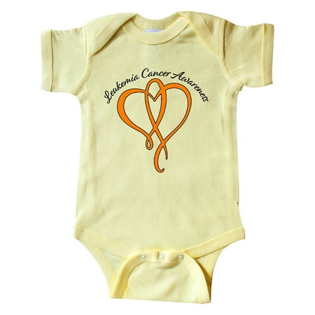 

Inktastic Leukemia Awareness with Orange Ribbon Heart Gift Baby Boy or Baby Girl Bodysuit