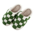 thumbnail image 5 of Mosey 1 Pair Cozy Checkerboard Cotton Slippers Warm Soft Non-Slip Unisex Thickened Bottom Cotton Shoes Home Supply, 5 of 8