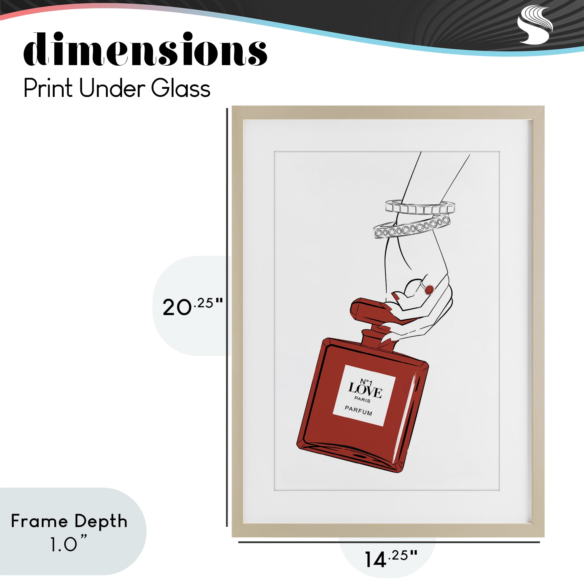 Stupell Industries Red Perfume In Hand Birch Framed Print Under Glass, design by Martina Pavlova