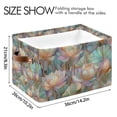 thumbnail image 4 of Yayeee 2 Pack Canvas Storage Basket with Handles for Shelves Fabric Bins Closet Organizer, Colorful Water Lilies Pattern, 4 of 8