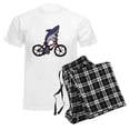 thumbnail image 6 of CafePress - Funny Shark Riding Bicycle Men's Light Pajamas - Men's Light Loose Fit Cotton Pajama Set, 6 of 7