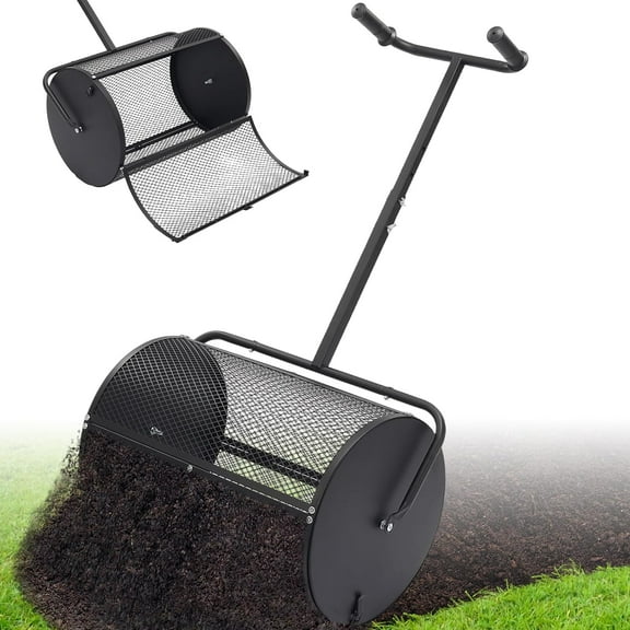 Compost & Peat Moss Spreader,47 Inch Heavy Duty Seed spreaders for lawns with Adjustable U-Shaped Handle, Large Capacity Steel spreaders for Lawn & Garden top Soil