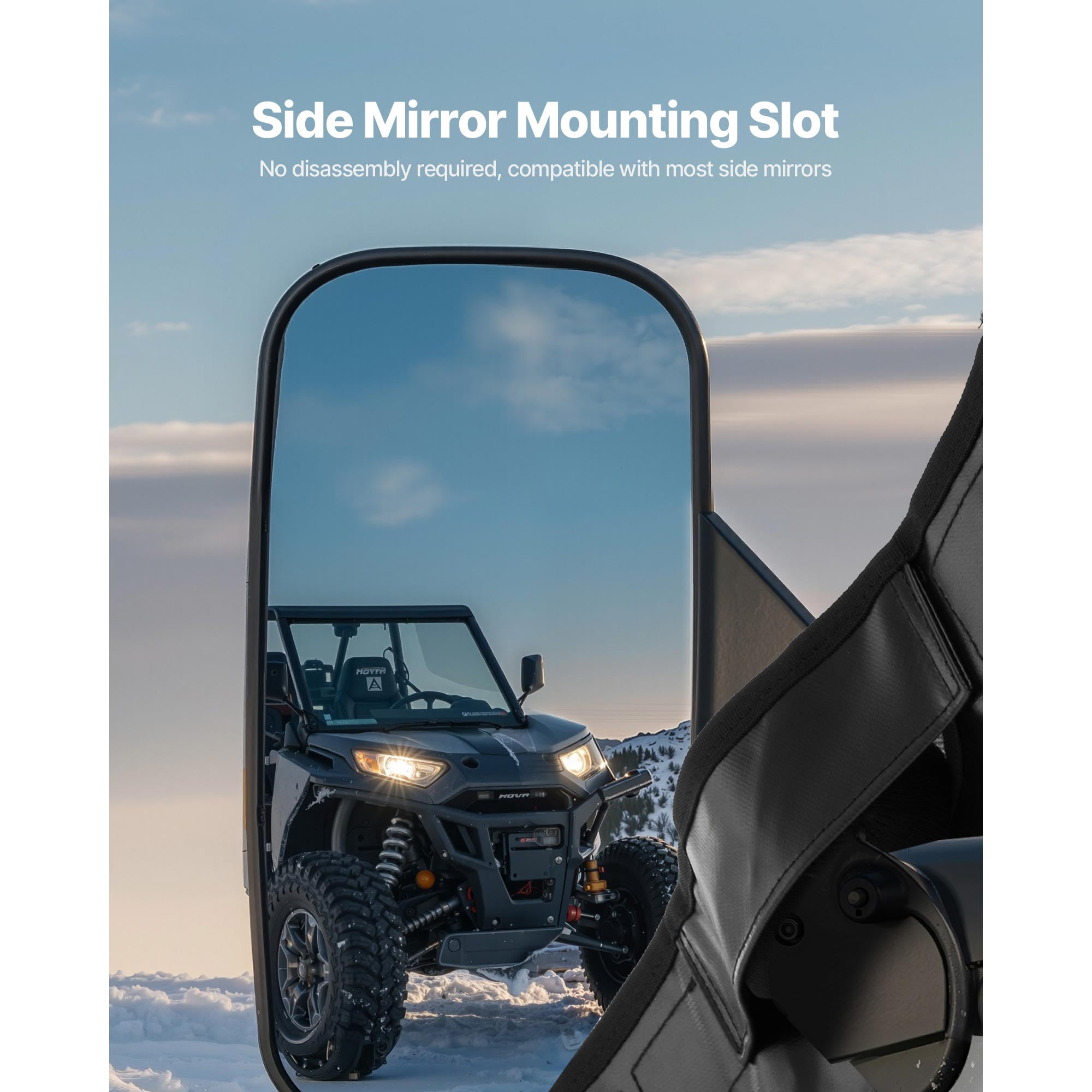 KFFKFF Cab Enclosure Upper Doors, Compatible with Polaris RZR XP4 1000/Turbo 2014-2023, Soft Upper Doors, Windproof Zipper UTV Side Window Kit, Designed for Use with Side Mirrors and Windshields