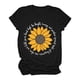 thumbnail image 4 of Gibobby Playera de Verano para Mujer Mujeres Casual Sunflower Camisas de imprenta Cuello corto de manga corta Tee Tops Tunic Blose(Negro,G), 4 of 5