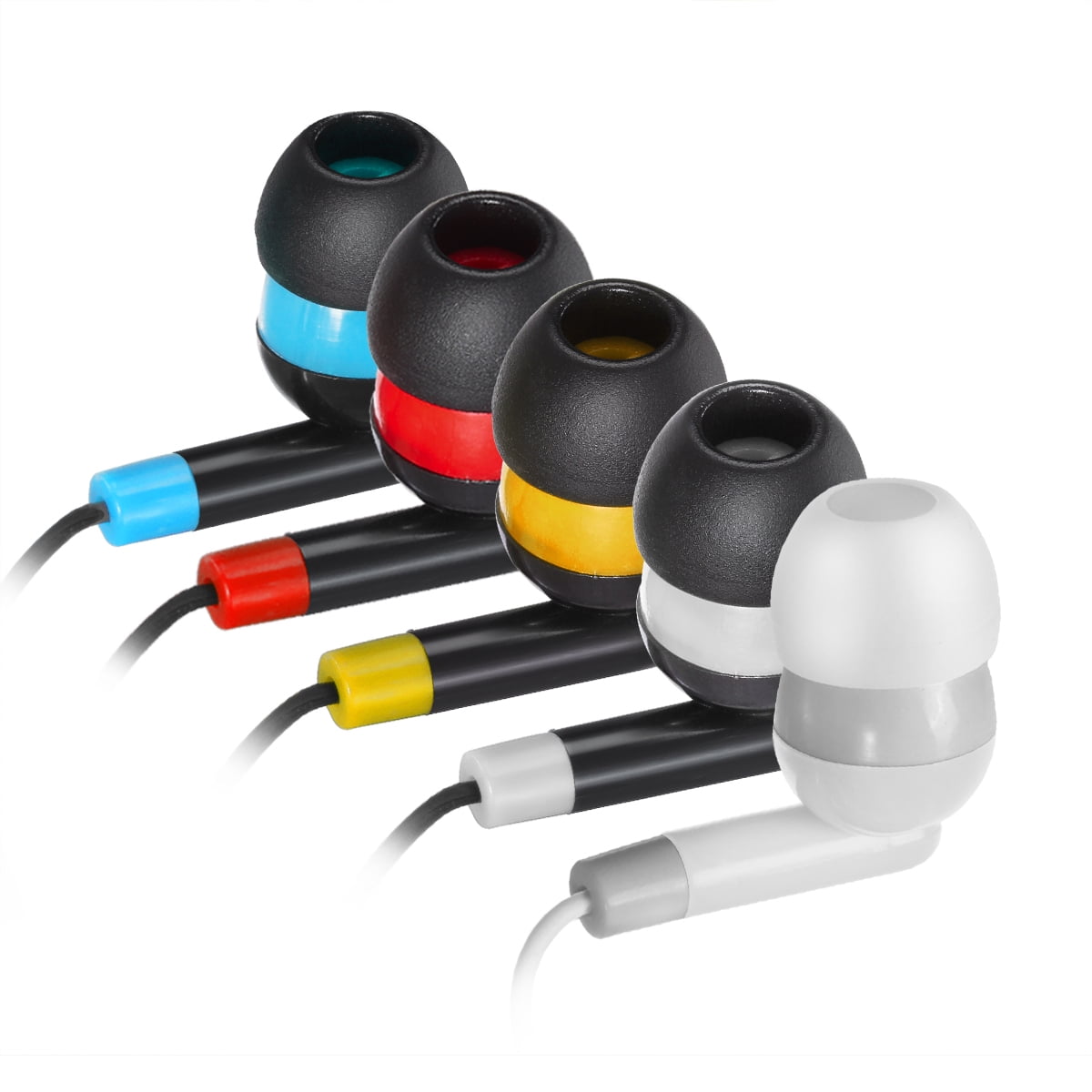 Bulk Earbuds 100 Pack Multi-color Keewonda Individually Wrapped In Ear Headphones for Schools Classrooms Libraries