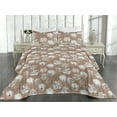 thumbnail image 2 of Ambesonne Springtime Quilted Bedspread Set 3 Pcs, Abstract Look Dandelion, Twin, Pale Taupe White, 2 of 4