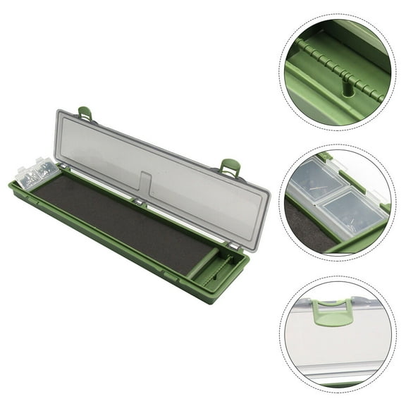 TAILTOSS Large Capacity Fishing Lure Container Green Durable Utility Storage Box with Folding Hanging Hole 70.5 x 38.5 x 24.5 cm