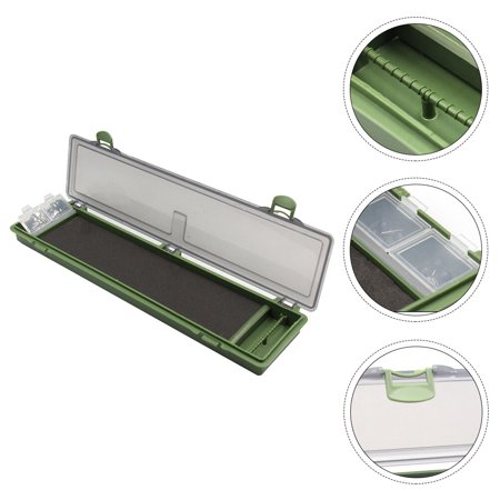 Soimiss 1Pc Durable Plastic Fishing Tackle Box with Multiple Compartments and Locking Buckle