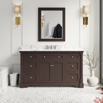 Sydney 60" Single Bathroom Vanity with Chocolate Cabinet and Carrara Marble Top