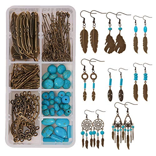 1 Box DIY Make 10 Pairs Bohemian Chandelier Earrings Making Kit Including  Chandelier Links Turquoise Beads Earring Findings for Women Beginners DIY  Earring Jewelry Making Crafts 