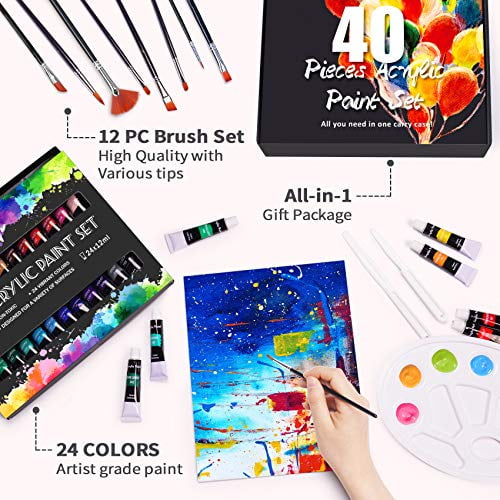 Buy 40 Pieces Art set, Acrylic Paint Set for kids, Beginners and
