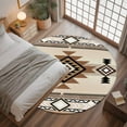 thumbnail image 3 of 3ft Round Rug, Southwest Non-Skid Rubber Backing Large Area Rugs - Living Room Bedroom Home Office, Brown Bohemian Abstract American Aztec Indoor Floor Mat Carpets Washable Rug, 3 of 9